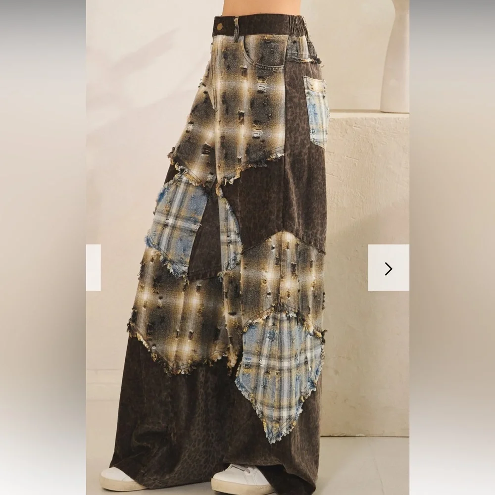 Oli & Hali Leopard and Plaid Pants - Picture 3 of 6